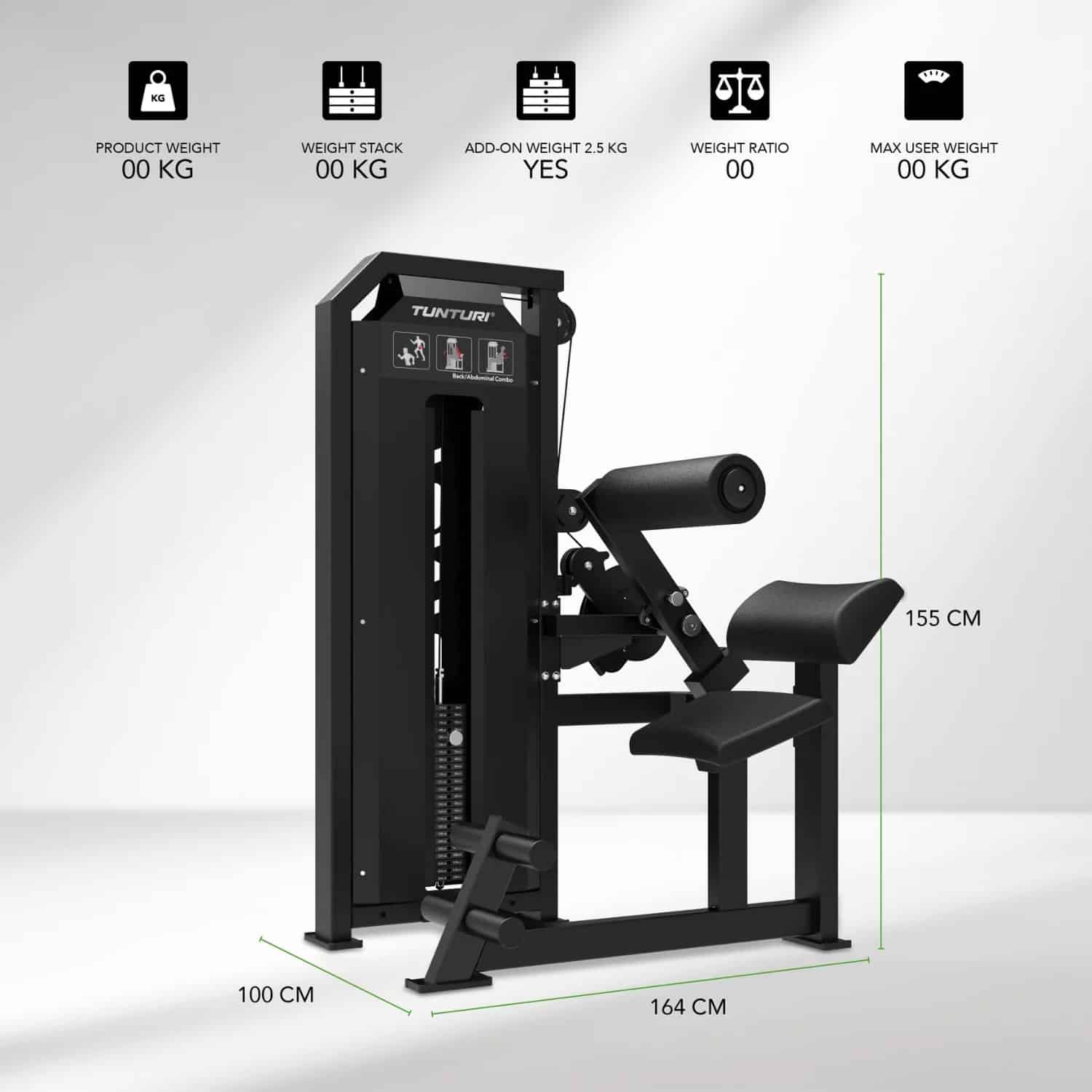 Gollé Médical - V-Series Dual Back & Abdominal Combo Tunturi Platinum