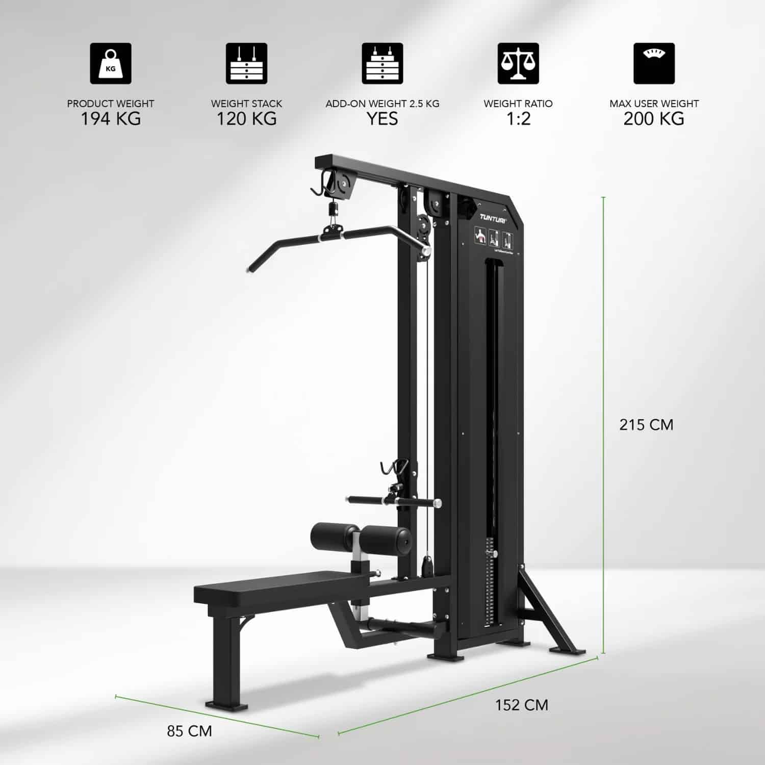 Gollé Médical - V-Series Dual Lat Pulldown/Low Row Tunturi Platinum