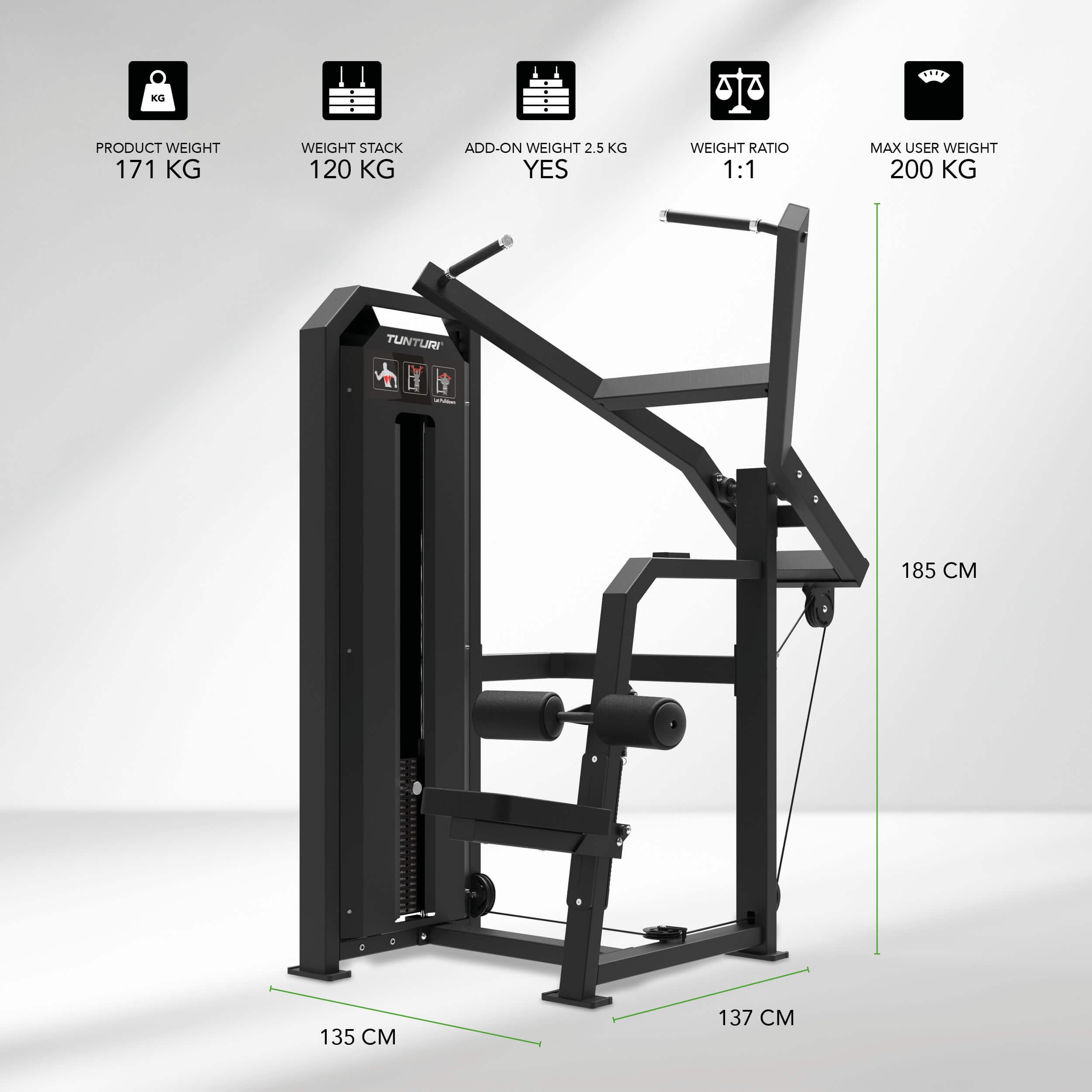 Gollé Médical - V-Series Lat Pulldown Tunturi Platinum