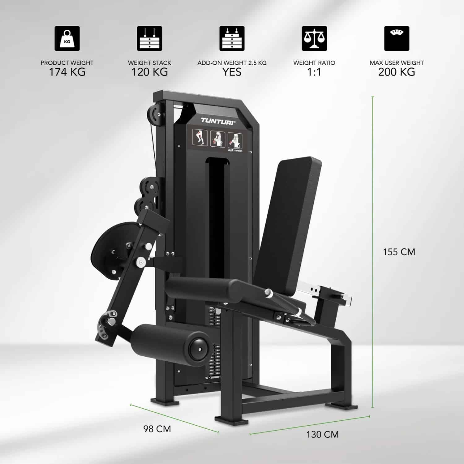 Gollé Médical - V-Series Leg Extension Tunturi Platinum
