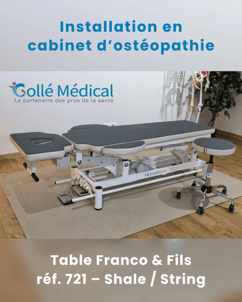 Installation d’une table Franco & Fils – Mondiale Ostéo Confort Luxe