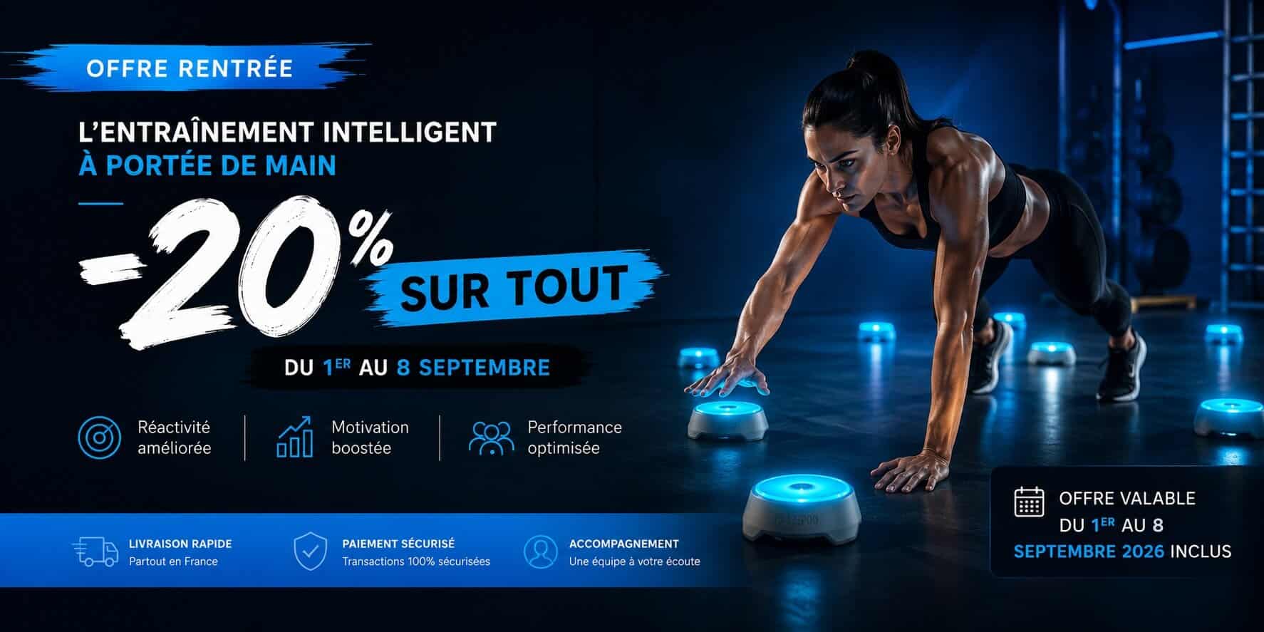 Offre spéciale rentrée : -20 % sur toute la gamme BlazePod du 1er au 8 septembre inclus.