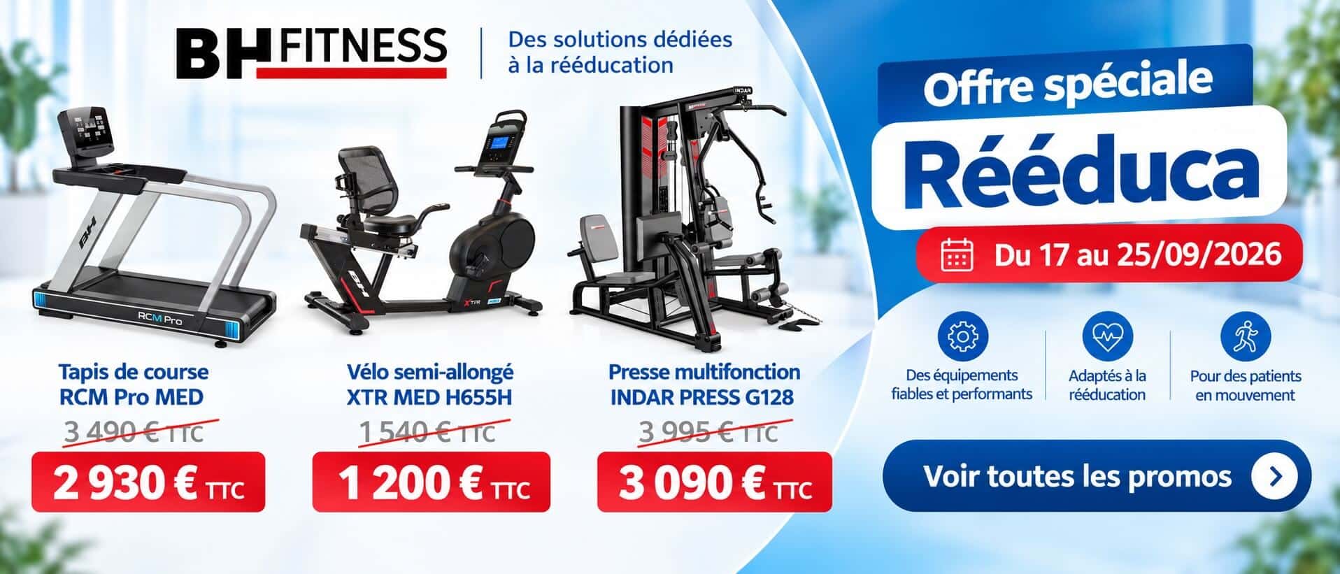 Promotion Rééduca sur BH Fitness du 17 au 25 septembre 2026