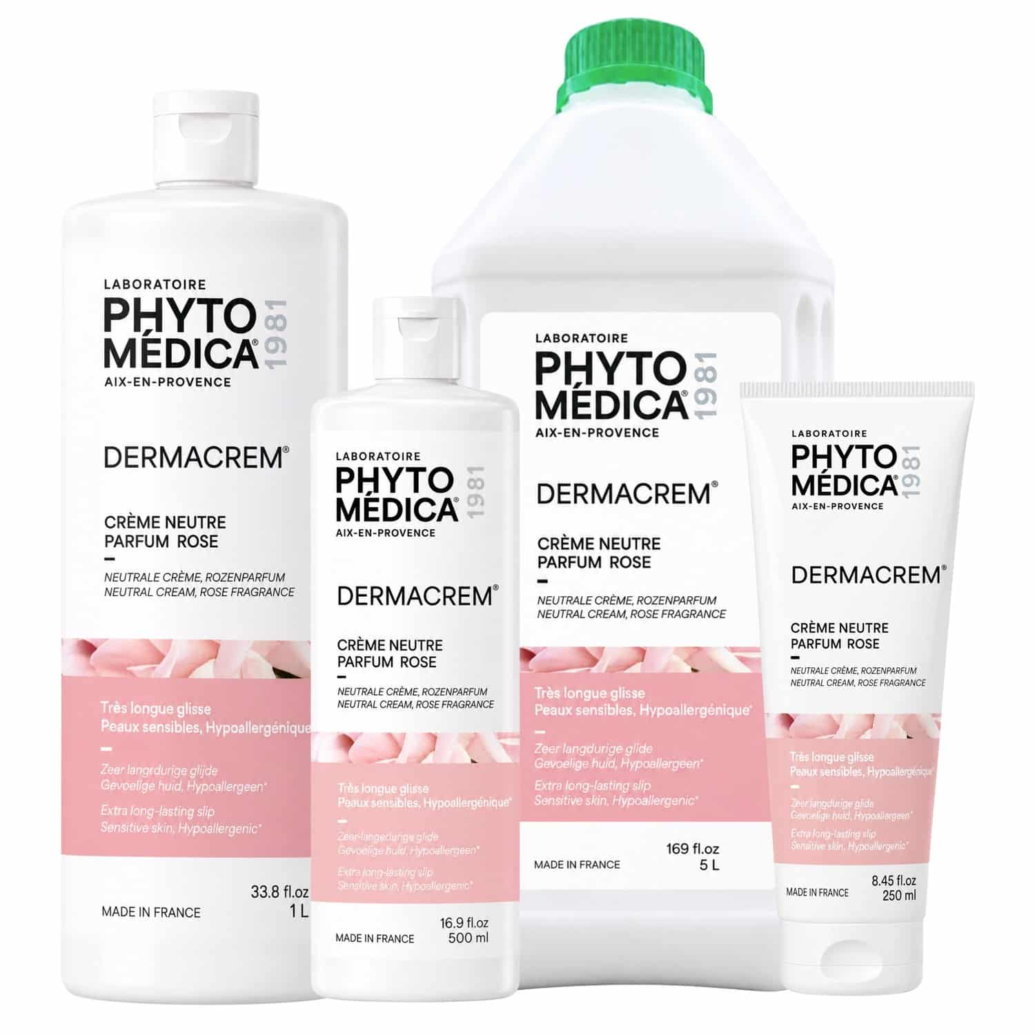 Crème de massage hydratante Dermacrem Phytomédica – gamme des formats